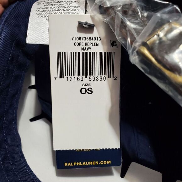 Ralph Lauren Polo Big Pony Chino Ball Cap Hat Navy/White NWT - Picture 8 of 9